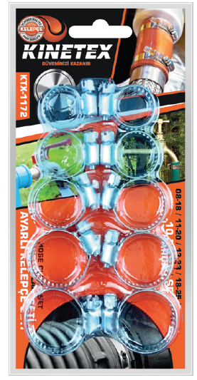 KINETEX A-2 METAL AYARLI KELEPÇE SETİ 10PCS KTX-1172