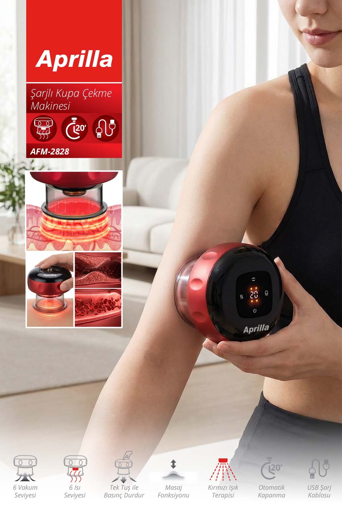 APRİLLA AFM-2828 ŞARJLI KUPA ÇEKME MAKİNASI