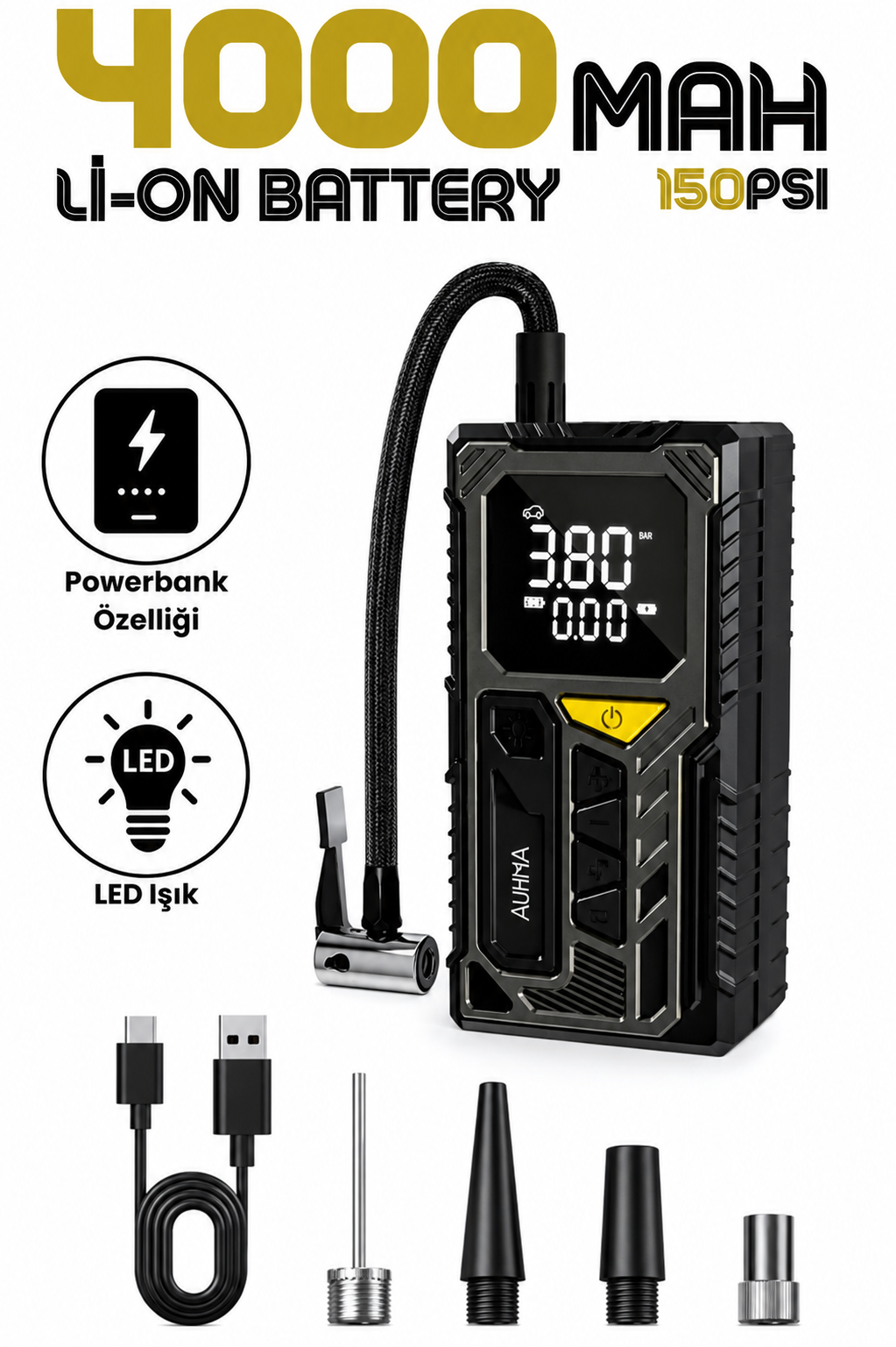 AUHMA A7777 DİJİTAL AİR PUMP