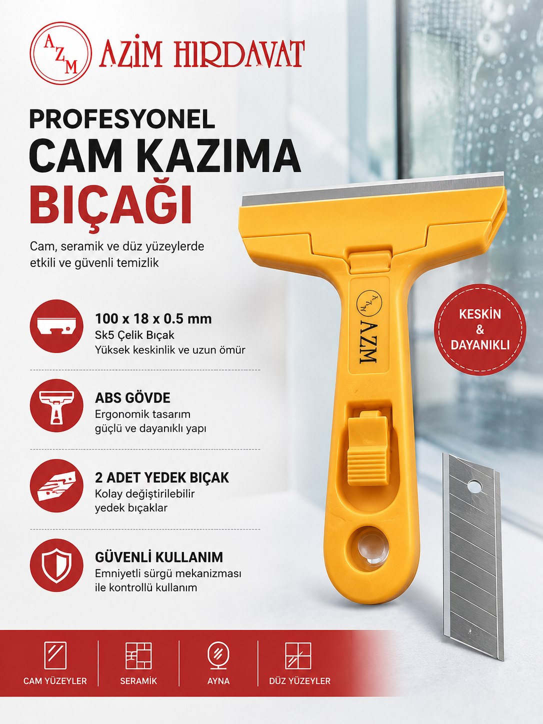 AZM CAM KAZIMA BIÇAĞI KÜÇÜK