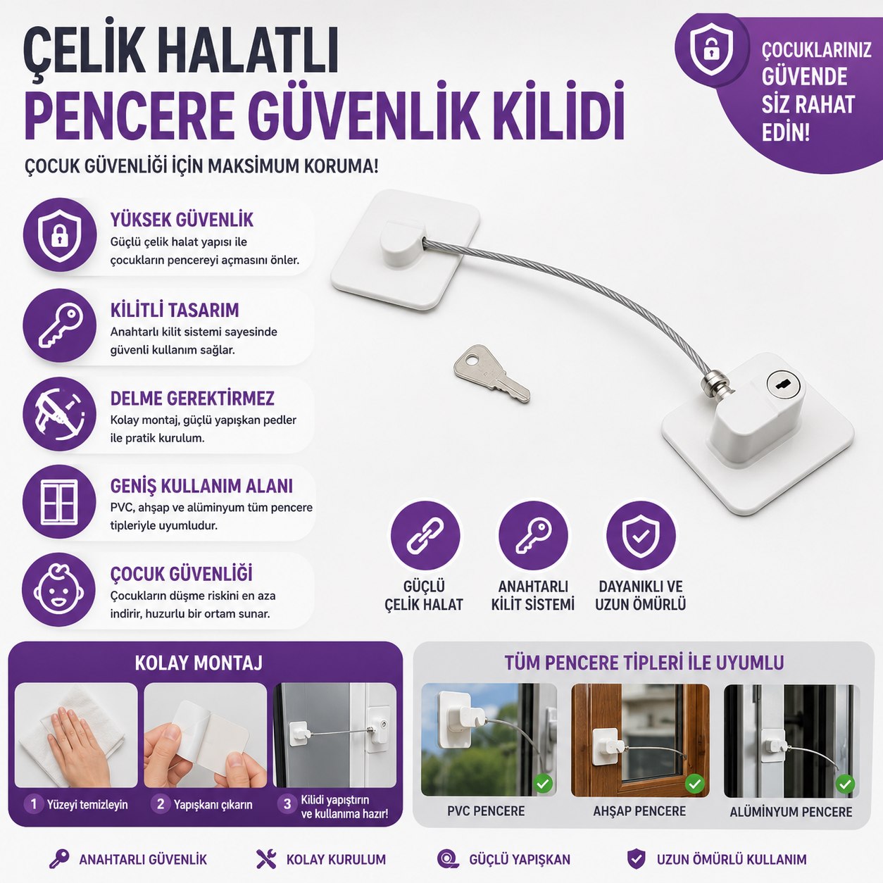 B-4 HALATLI PREMİUM EMNİYET KİLİDİ KTX-3331