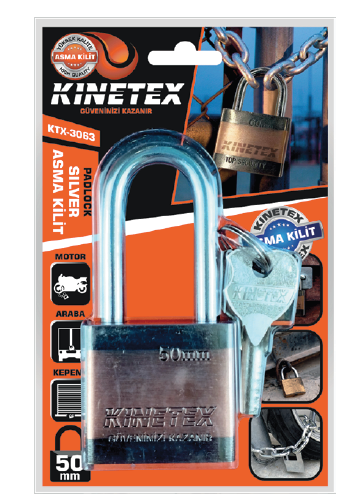 KINETEX C-7 ASMA KİLİT SİLVER UZUN 50 MM KTX-3063