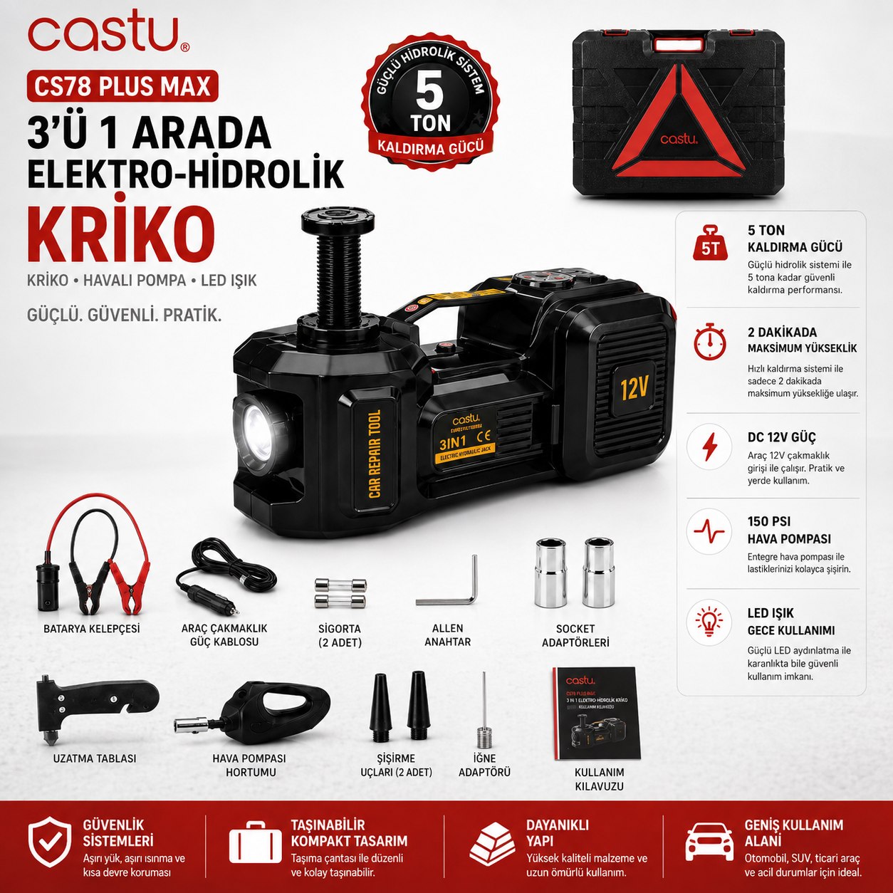 CASTU CS78 PLUS MAX MULTIFUNCTIONAL ELECTRO-HYDRAULIC JACK