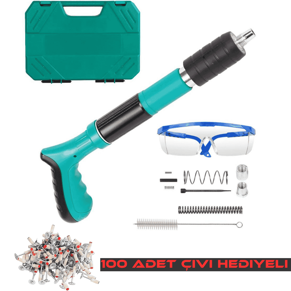 BARUTLU ÇİVİ TABANCASI 100 ADET ÇİVİ HEDİYELİ