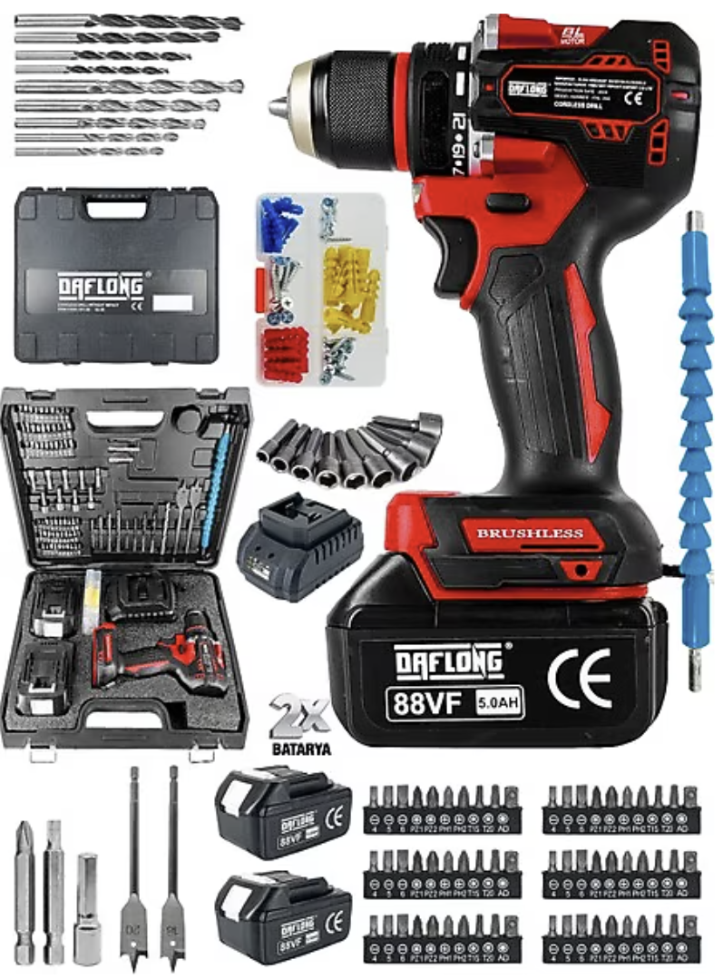 DAFLONG DFL18 10 PİLLİ 10MM DARBELİ MATKAP STK58 KÖMÜRSÜZ