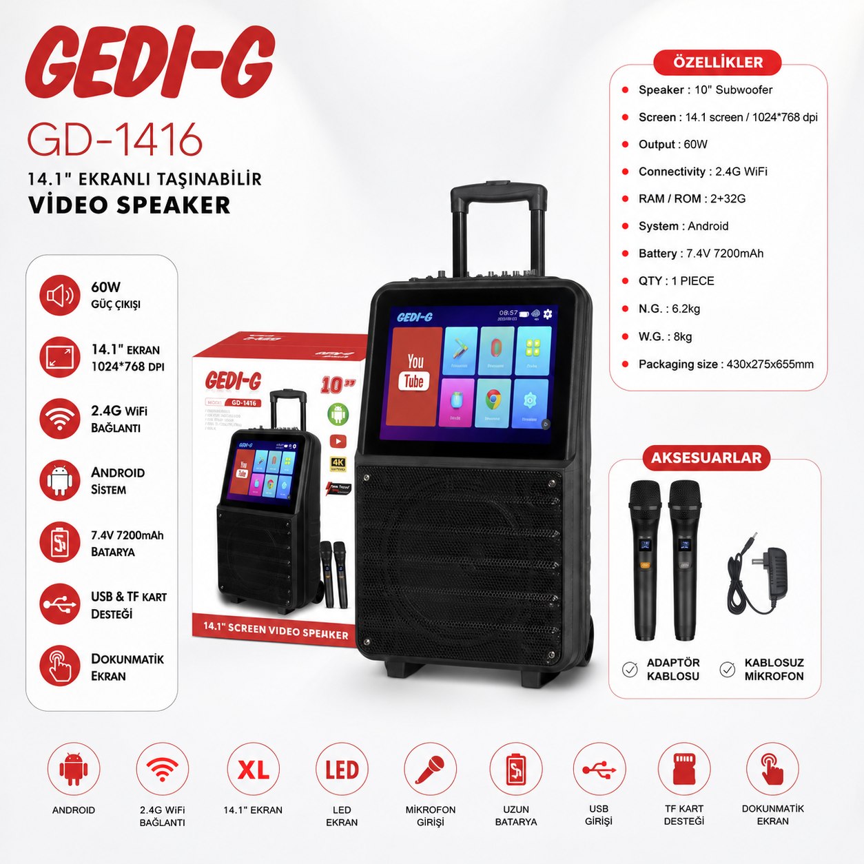 GEDI-G 14.1 SCREEENVIDEO SPEAKER GD-1416