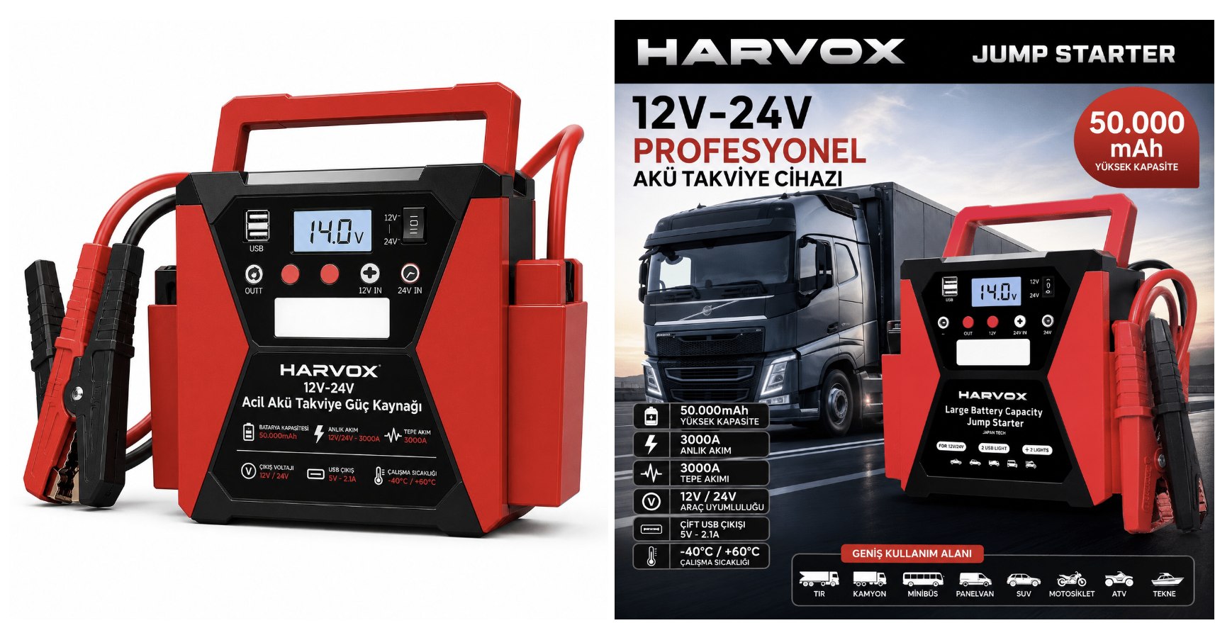 HARVOX HX-JS007 AKÜ TAKVİYE TIR