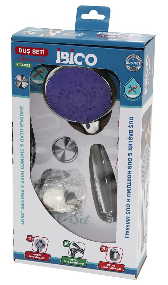 İBİCO DUŞ BAŞLIĞI DUŞ HORTUMU VE DUŞ MAFSALI K13-032