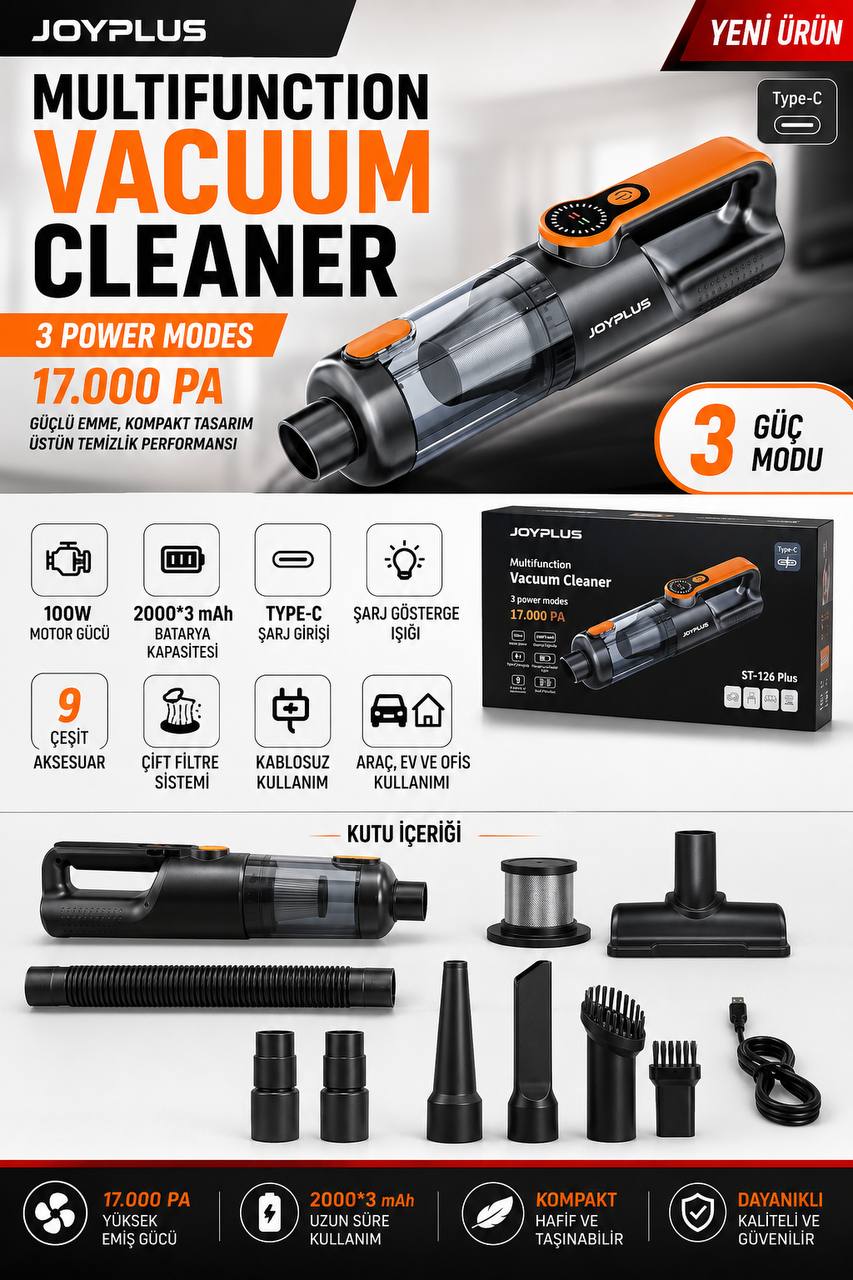 JOYPLUS ST-126 PLUS ARAÇ SÜPÜRGESİ
