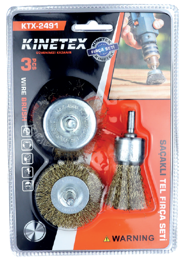 KINETEX SAÇAK FIRÇA 3'LÜ SET KTX-2491