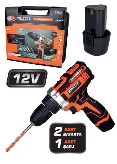 KINETEX ŞARJLI MATKAP 12 WAT KTX-3456