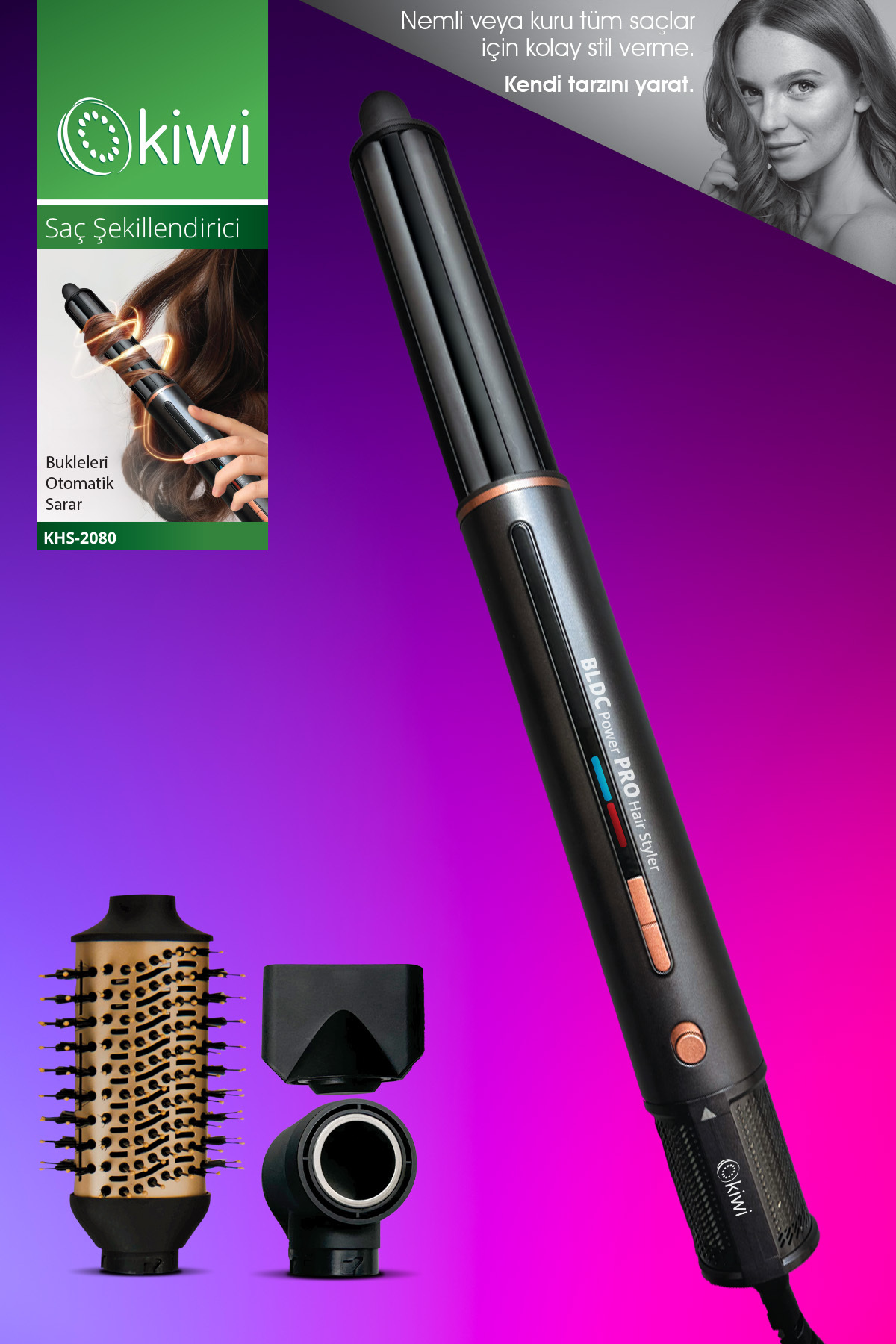 KİWİ KHS-2080 SAÇ ŞEKİLLENDİRİCİ