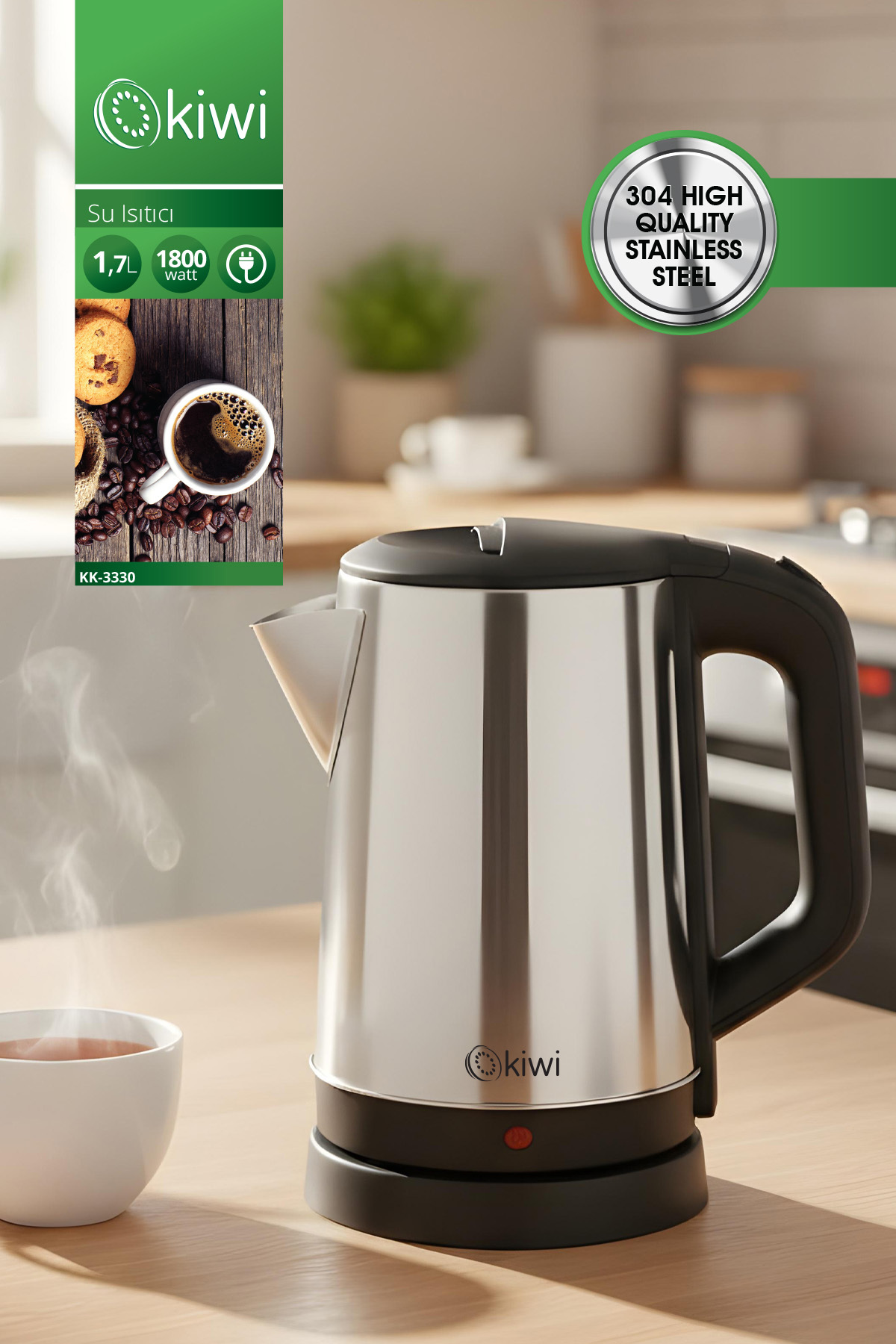 KİWİ KK-3330 ÇELİK KETTLE