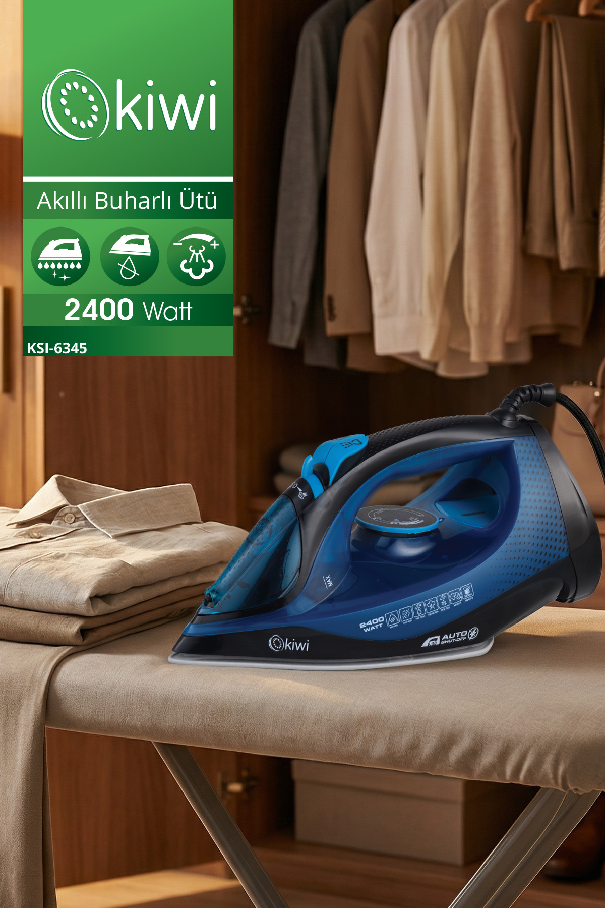 KİWİ KSI-6345 AKILLI BUHARLI ÜTÜ
