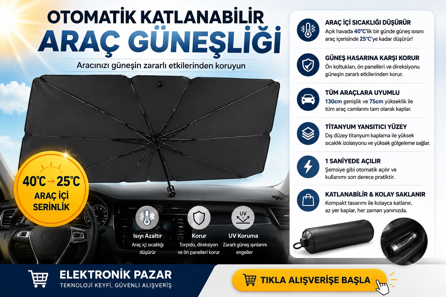 MKC365 ARAÇ ŞEMSİYESİ