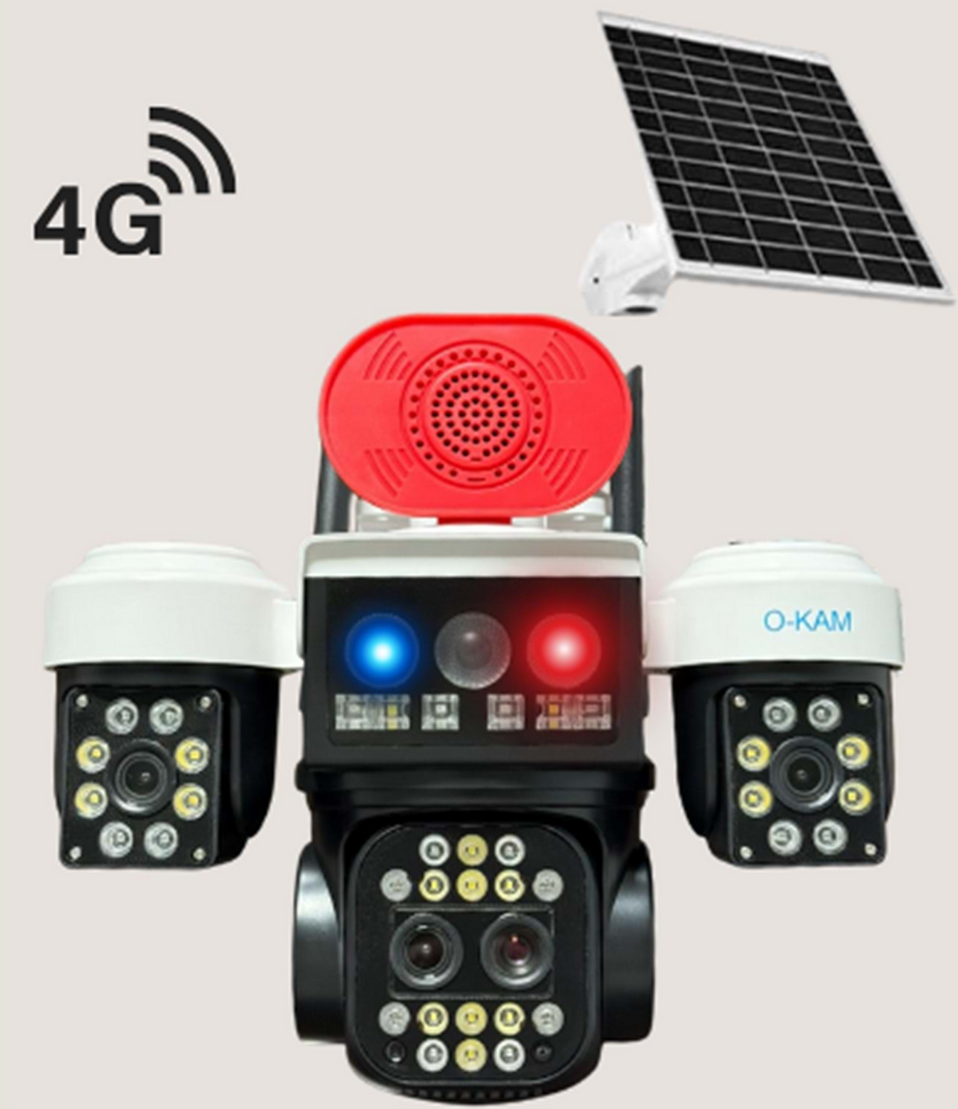 O-KAM-5051 3 LENS 10X OPTİK ZOOM 4G SOLAR RED SPEAKER PTZ KAMERA