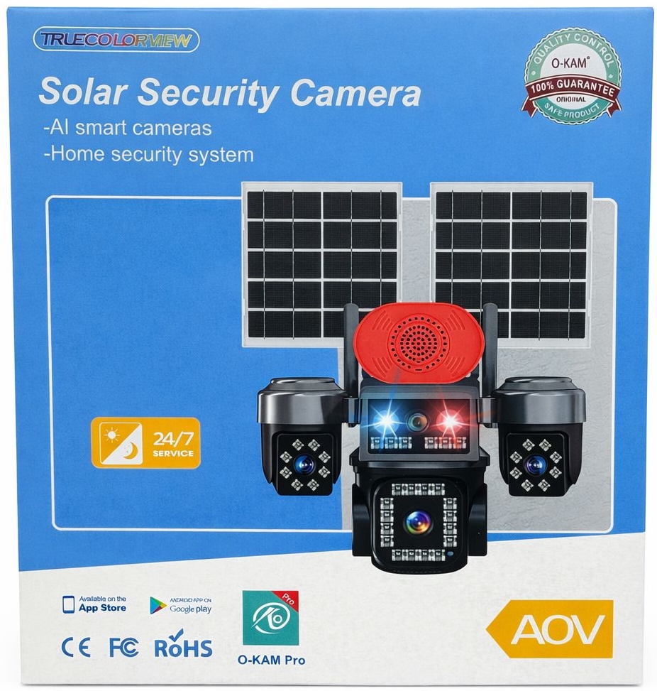 O-KAM ÇİFT GÜNEŞ PANELLİ AOV SOLAR GÜVENLİK KAMERASI OK-337