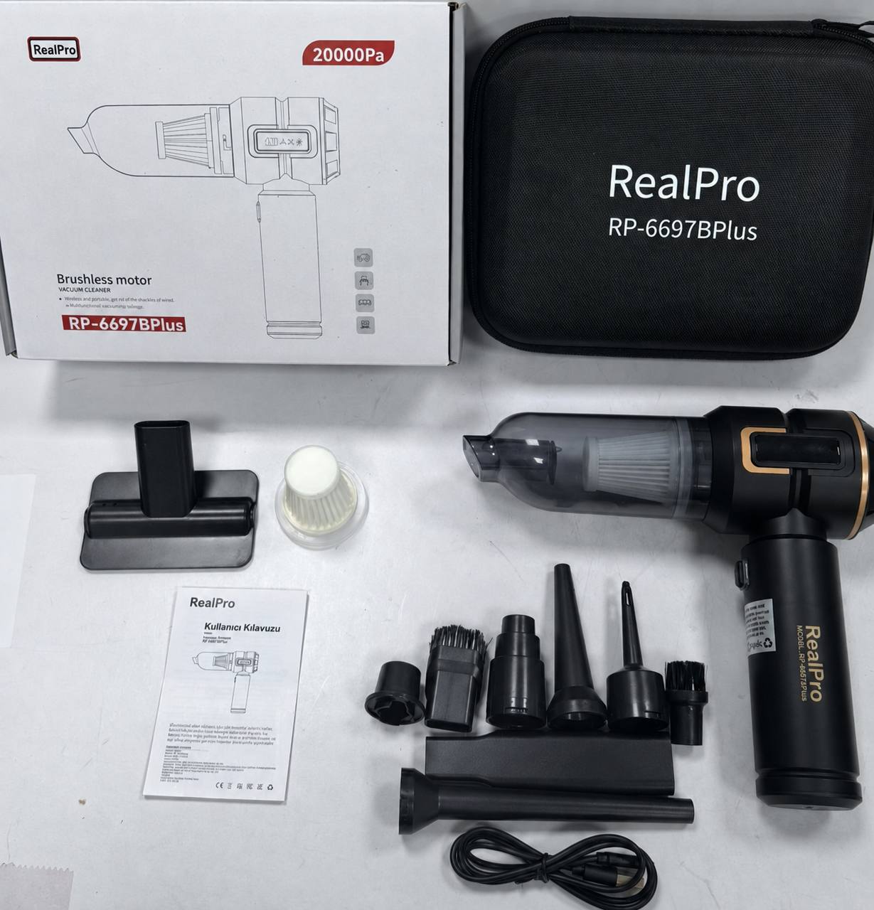 REALPRO RP-6697BPLUS 20000PA ŞARJLI ARAÇ SÜPÜRGESİ