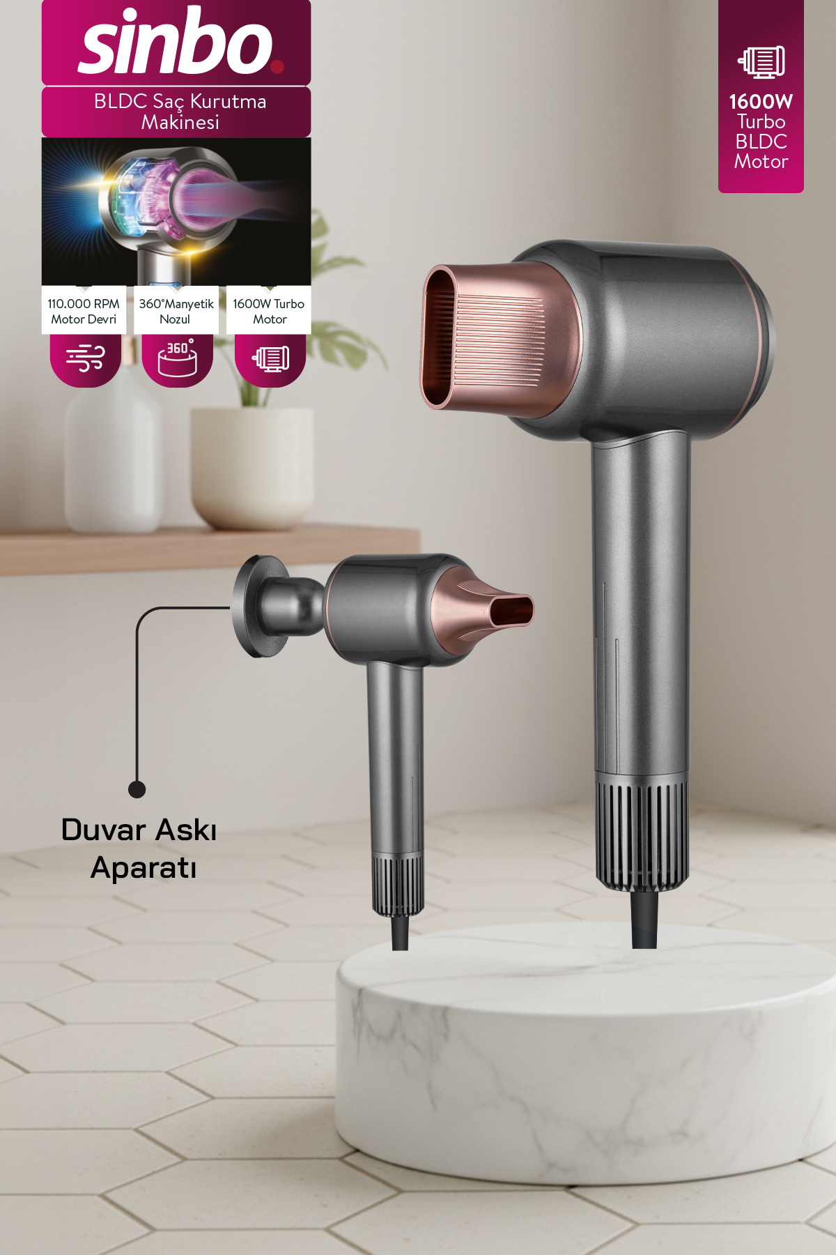 SİNBO BLDC SAÇ KURUTMA MAKİNASI SHD-1717