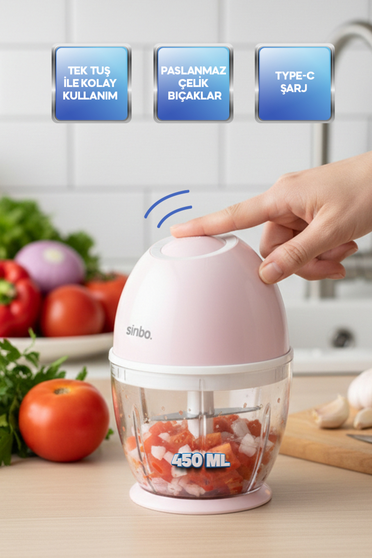 SİNBO SHB-7503 ŞARJLI MİNİ DOĞRAYICI BLENDER