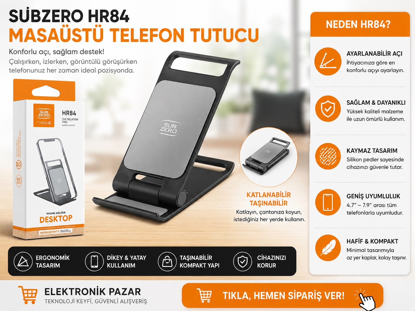 SUBZERO HR84 TELEFON TUTUCU