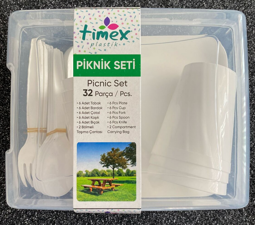 TİMEX PLASTİK PİKNİK SETİ 32 PARÇA TİM-126