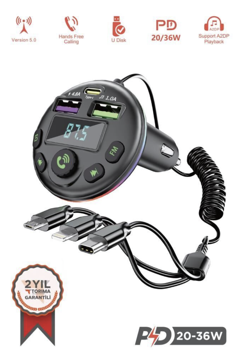 TORİMA CAR WIRELESS FM MODULATOR G14 36W