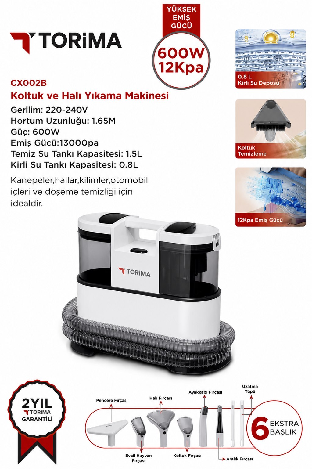TORIMA CX002B CARPET CLEANER WHITE
