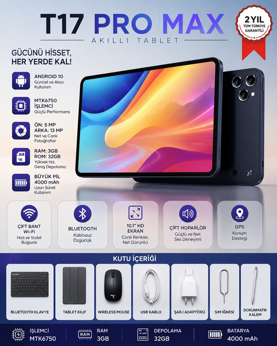TORİMA T17 PRO MAX INTELLIGENCE BLACK-BLUE-ORANGE