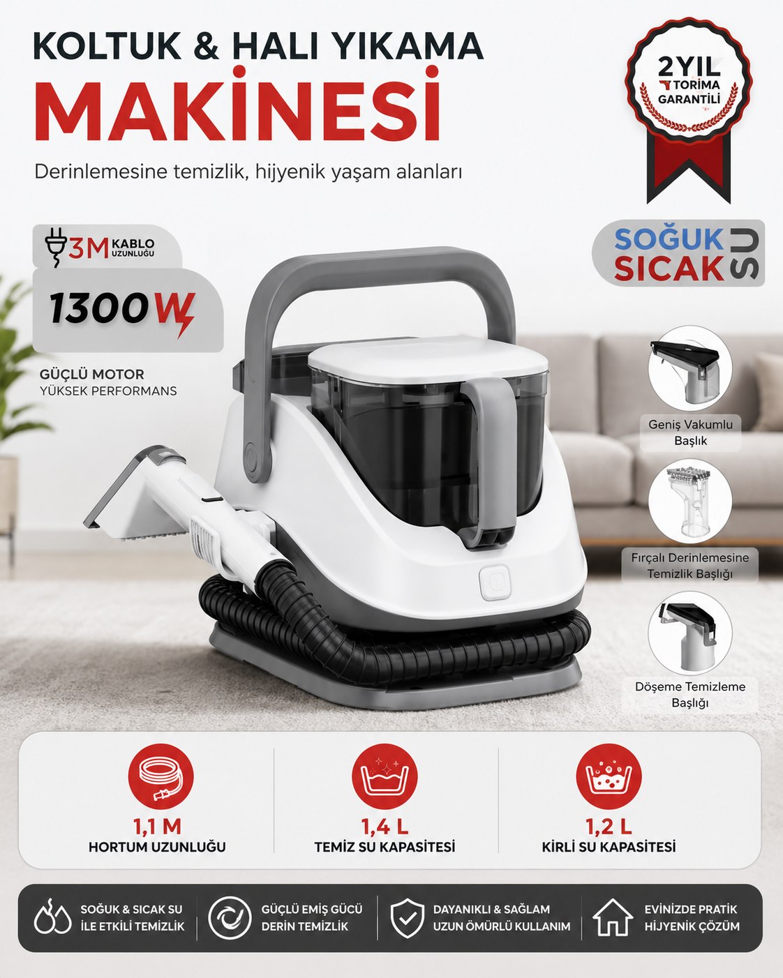 TORIMA TCC-01 BLACK STEAM CARPET CLEANER