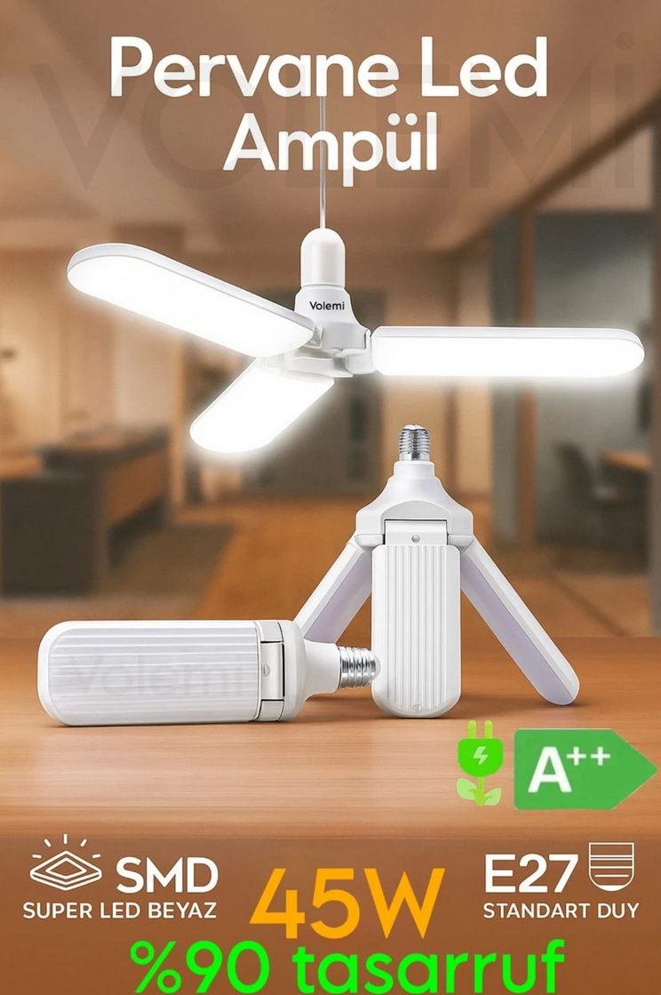 VOLEMİ 3 KANATLI LED AMPUL VM-45