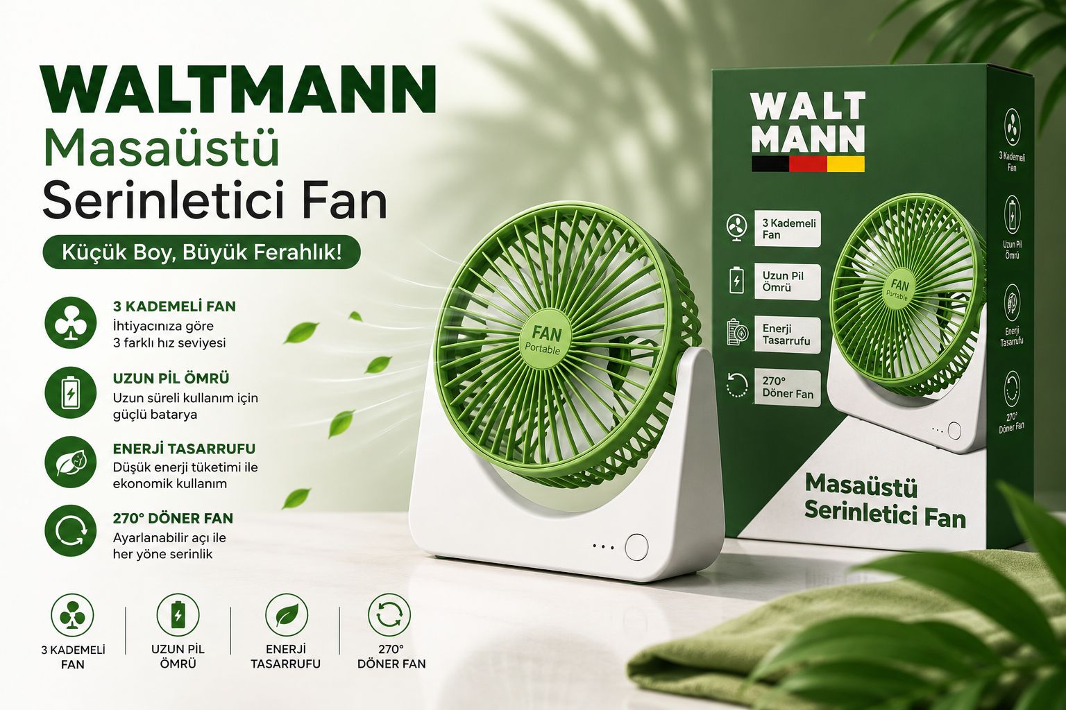 WALTMANN MKC-07 MASA ÜSTÜ FAN