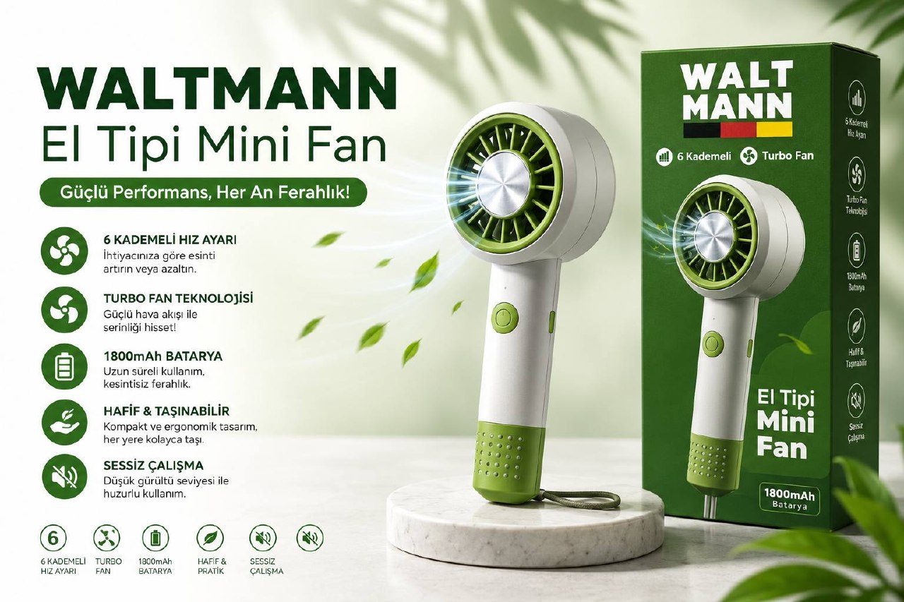 WALTMANN MKC-11 6 KADEMELİ EL TİPİ MİNİ FAN