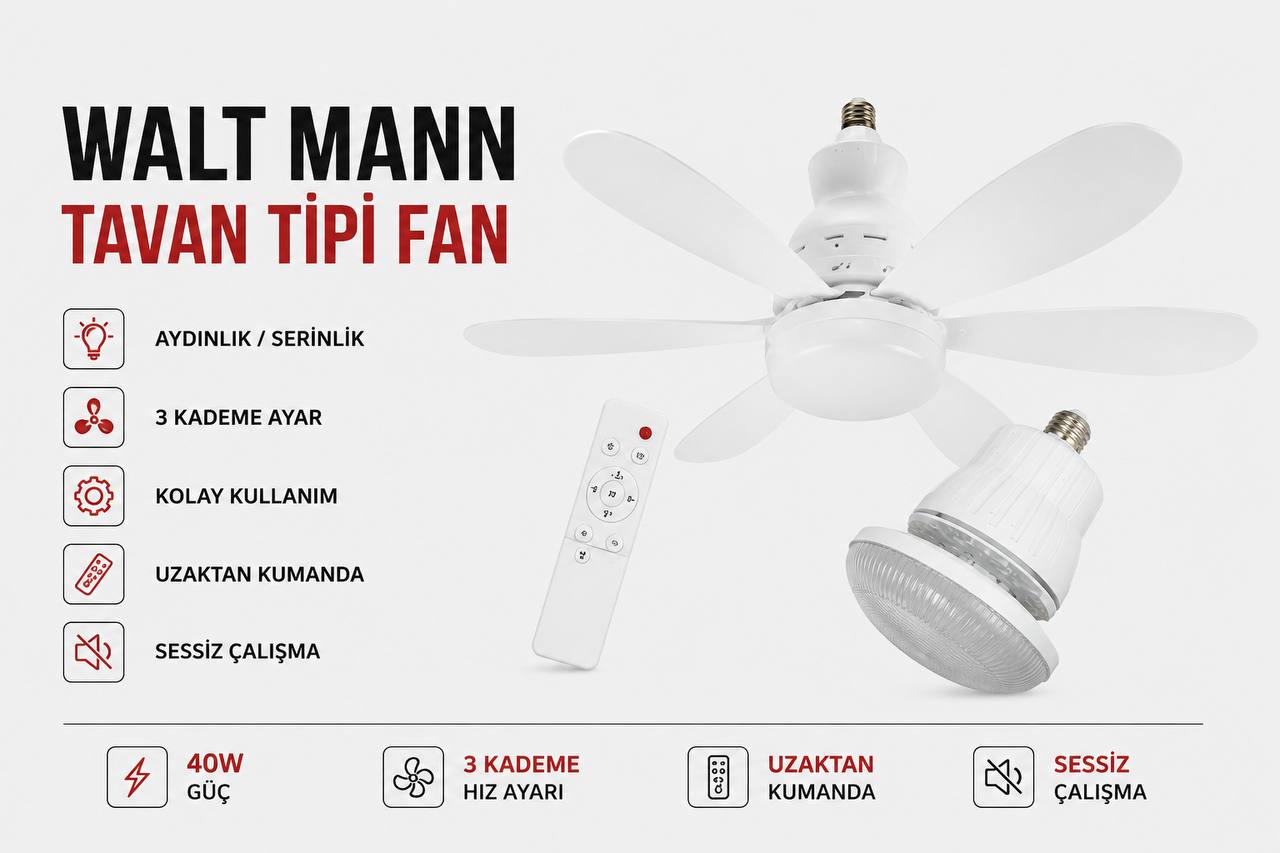WALTMANN MKC-15 IŞIKLI TAVAN VANTİLATÖRÜ